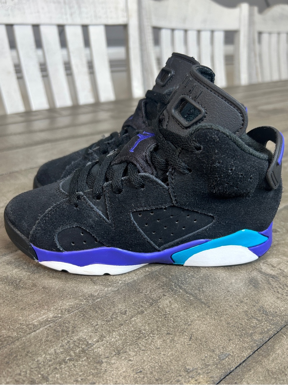 Jordan 6-17-23 Aqua Black Purple Toddler Sneakers Size 12C